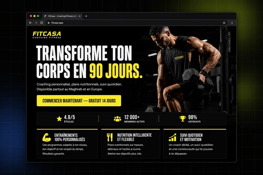 Maquette d&rsquo;une landing page r&eacute;alis&eacute;e par FuturAxe