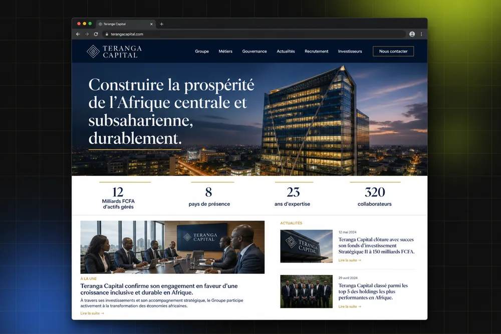 Maquette d&rsquo;un site corporate r&eacute;alis&eacute; par FuturAxe